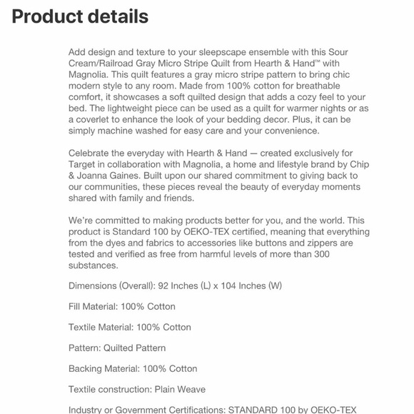 Microstripe Quilt Hearth & Hand™with Magnolia-King - Picture 4 of 8